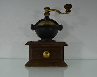 Old Coffee mill in brown and gold