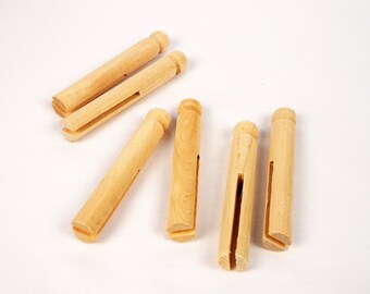 Round Doll Pins with Flat Ends