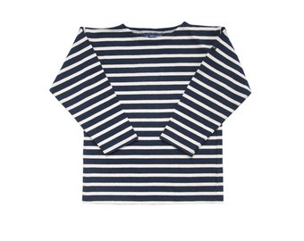 Saint James french 80s vintage breton navy coton striped sweater 8 y
