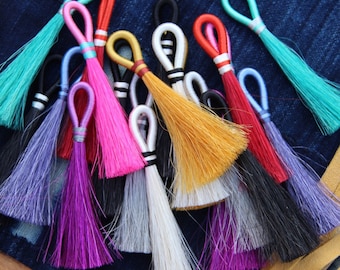 Mane and Magic Horse Hair Tassels, Fall Pantone Colors, Handmade Western, Boho, Jewelry Making Supply Pendant, Exclusive Colors, 4" 1 Tassel
