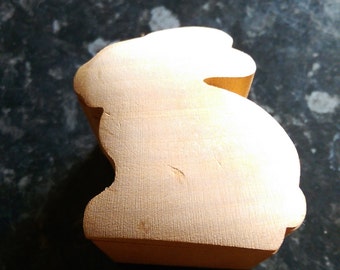 small wooden rabbit trinket box
