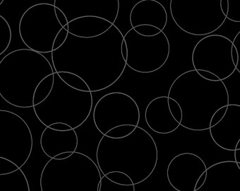 In the Black - Per Yard - Maywood studio - Black Scattered Circles on Black - MAS 305 J