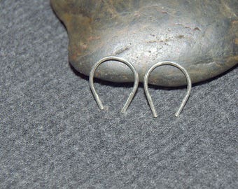 tiny open hoop earrings, sterling silver open hoop earrings, minimalist earrings, tiny threader earrings, open hoops
