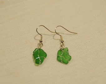 Beach Glass Earrings, Hippy Earrings, Beach Earrings, Festival Earrings, Boho Earrings, Surfer Girl Earrings, Natural Earrings, Handmade
