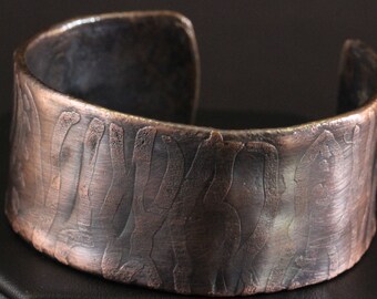 Trendy Etched Copper Cuff Bracelet (030318-005)