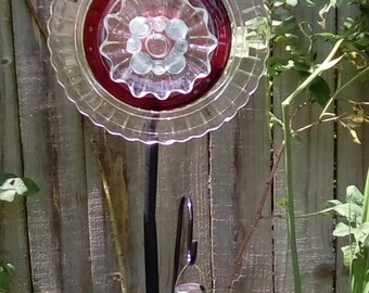 re-purposed glass flower