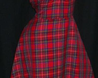 1940s dress, Tartan dress, 40s dress, sizes 6-26, tea dress, dance dress, swing dress, wartime,1950s dress