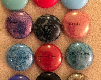 Mix only of Czech Glass Cabochon 24mm lot of 5 lumi colors Bead Embroidery LUMI