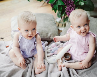 Linen baby romper