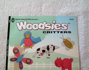 Pattern Book, Woodsies Critters by Mary Ayres, 19 pages, new