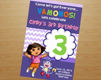 Dora the Explorer Birthday Invitation - Dora the Explorer Invitation - Dora the Explorer Invite - Printable Invitation - Digital