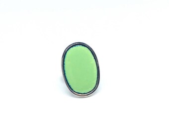 Silver and enamel ring