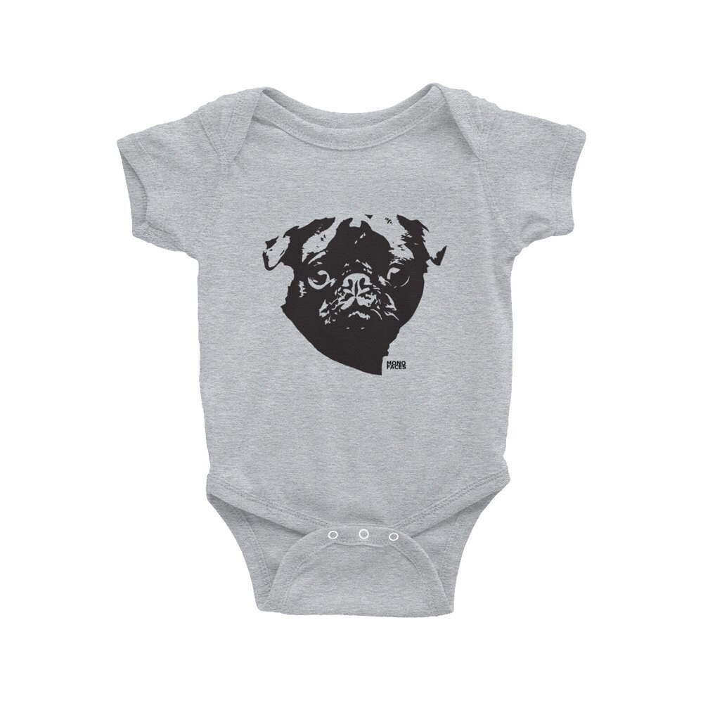 Pug Baby Bodysuit Baby Clothes With Dogs Baby Girl Onepiece