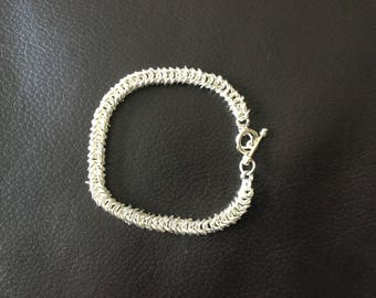 Silver chain maille bracelet 18cm