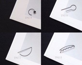Earring, jewelry, minimalist jewelry, geometric, black, climber
