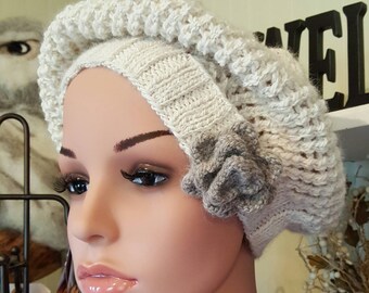 Hand Knit Alpaca Tam - White