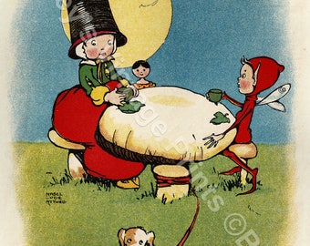 Housekeeping in Fairyland Mabel Lucie Attwell Vintage Art Print