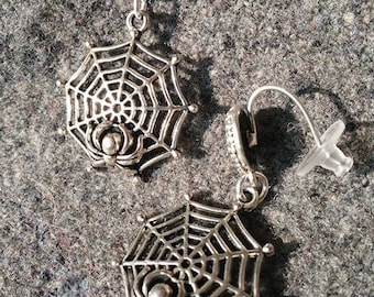 Spider on Web Earrings