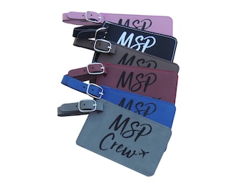 Minneapolis Crew Base Luggage Tag, Flight Attendant Bag Tag, Delta Airlines, Set of Two