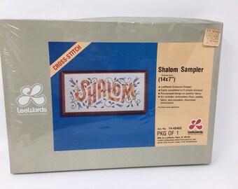 Shalom Sampler Cross Stitch Boxed Kit LeeWards Vintage