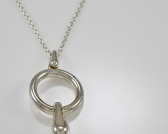 Sterling Stirrup Pendant | Silver Circle Pendant | 925 Silver Bead | Keiser Sterling Jewelry | Silver Pendant | Circle Necklace | Keiser