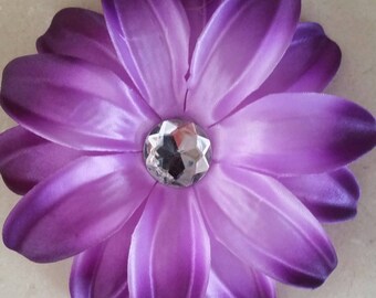 set of 2 large appliques 12cm purple flowers