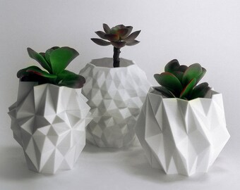 Geometric Garden Desk Decor Pineapple Planter Set Indoor Garden Planter Decorative Planter Herb Garden Planter White Planter Set Desk Plants