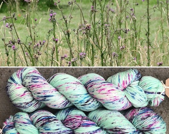 Thistles, speckled indie dyed merino nylon sock yarn