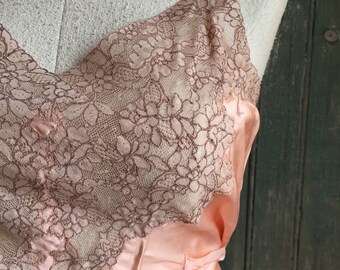 1920s Peach Silk Teddy, Glamour lingerie, 1930s