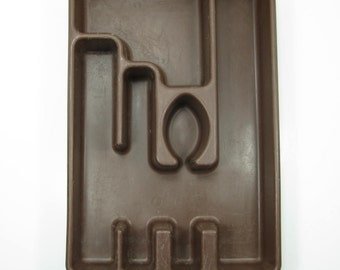 Rubbermaid Cutlery Tray Drawer Organizer Flatware Tray BROWN Vintage Kitchen