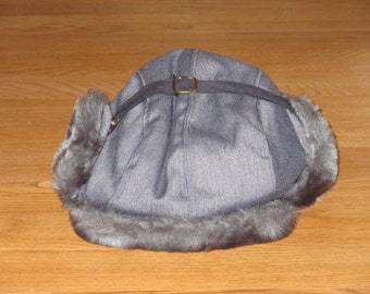 Rare NOS Vintage 1980s Winter Faux Fur Ear Flap Hat