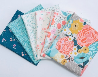 Fat Quarter Bundle Ava Rose by Deena Rutter for Riley Blake Designs- 6 Fabrics