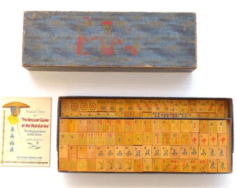 The Ancient Game of the Mandarins 1923 Mahjong Mah Jongg Game Set