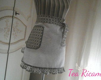 Half Terry Apron, in white, ivory and brown