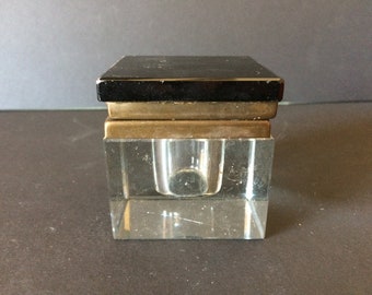 Antique Inkwell, Vintage Inkwell, Crystal Inkwell, Handmade Inkwell, Collector's Item - 1900