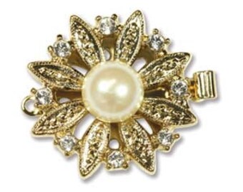CLSP107GP 1 Strand Elegant Elements Clasp Gold Plated Nickel Free