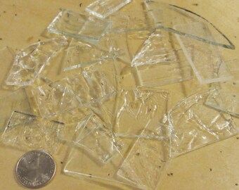 Scrap Stained Glass 3 lbs. Clear Textured Glass - Small Flat Rate Box Full