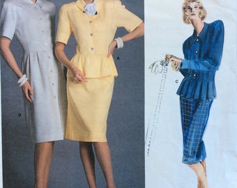 Vogue 1862 misses dress, top & skirt size 12 bust 34 vintage 1980's sewing pattern American Designer Albert Nipon