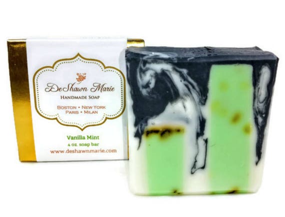 SOAP Vanilla Mint Soap, Natural Soap, Vegan Soap, Soap Gift, Activated Charcoal Soap, Handmade Soap, Christmas Gift, Stocking Stuffer