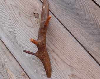 Rustic Wood Branch Hook, Rustic Home Decor, wood Wall hook, Hooks & Fixtures, Coat hook, Home Organization, Housewarming gift, Towel hook