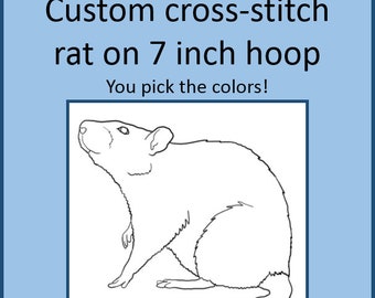 Rat Cross Stitch Custom Made - Rat Design 1