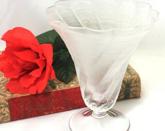 Lalique Frosted Flare Swirl Lucie Vase