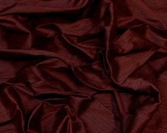 Garnet Red Dupioni Silk, 100% Silk Fabric, 54" Wide, By The Yard (S-243)