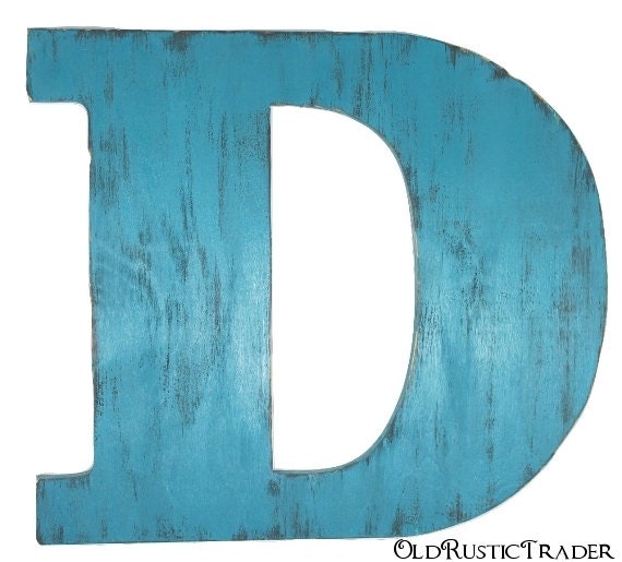 Rustic wood letter D 24 inch wooden letter wall decor large