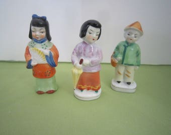 Asian Figurines, Asian decor, Collectibles, Japanese Statues, Made in Japan, Set of 3