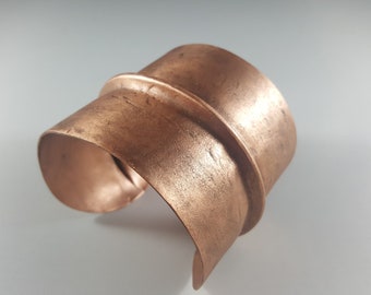 Hand forged copper cuff bracelet