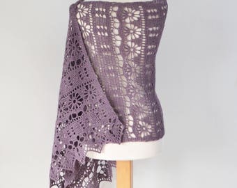 OZELLA, Crochet shawl pattern, pdf