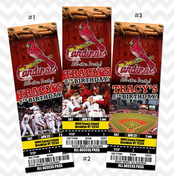 St. Louis Cardinals Invitation Cardinals Birthday Party St.