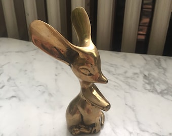Mid Century Brass Mouse Paperweight Figurine Knick knack