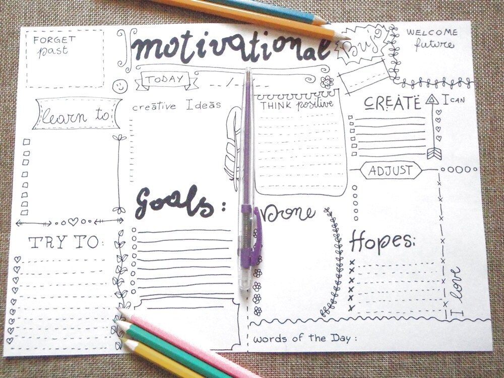 Motivational Journal Printable Planner Agenda Spirituality